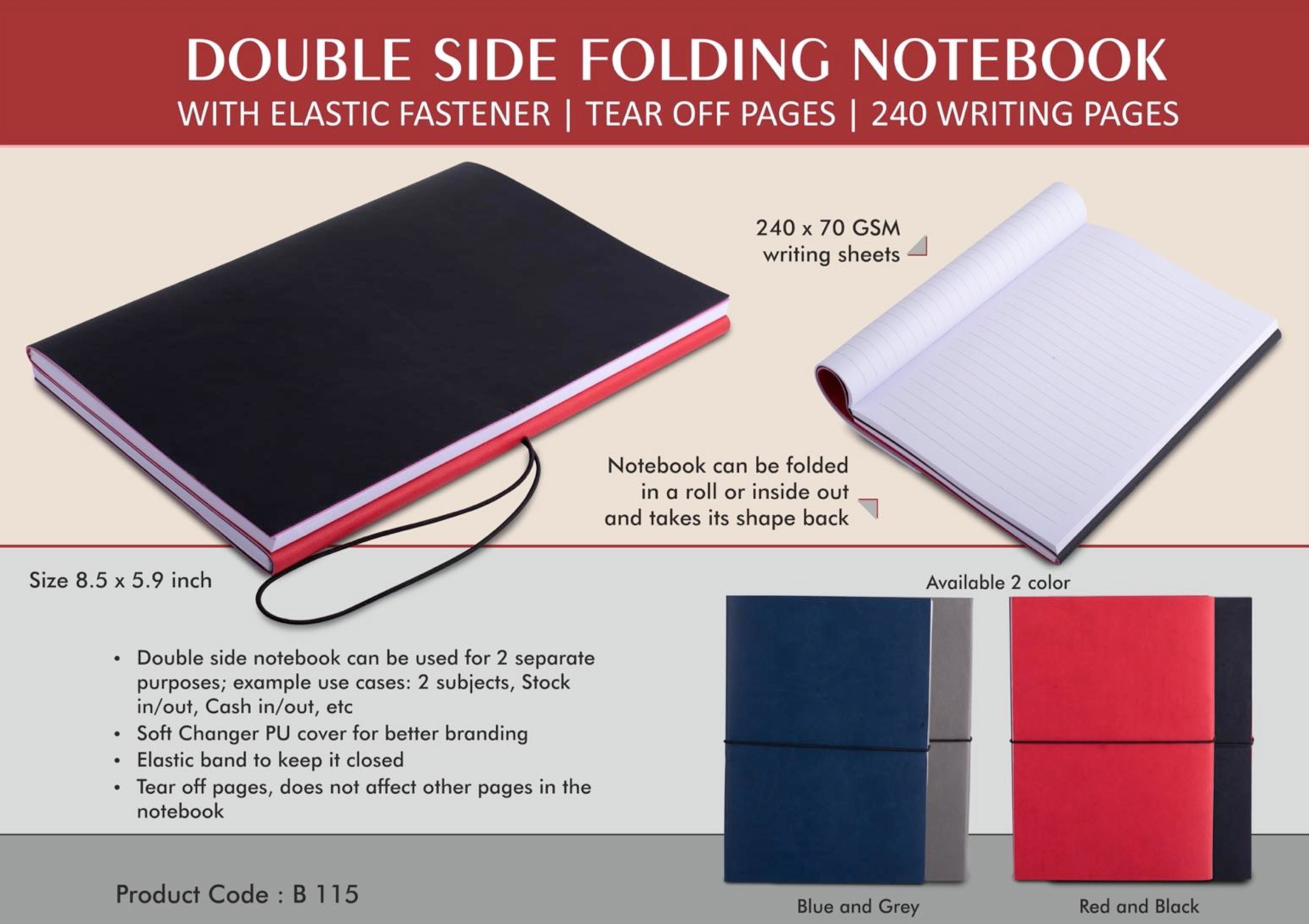 Tear off pages, does not affect other pages in the notebook