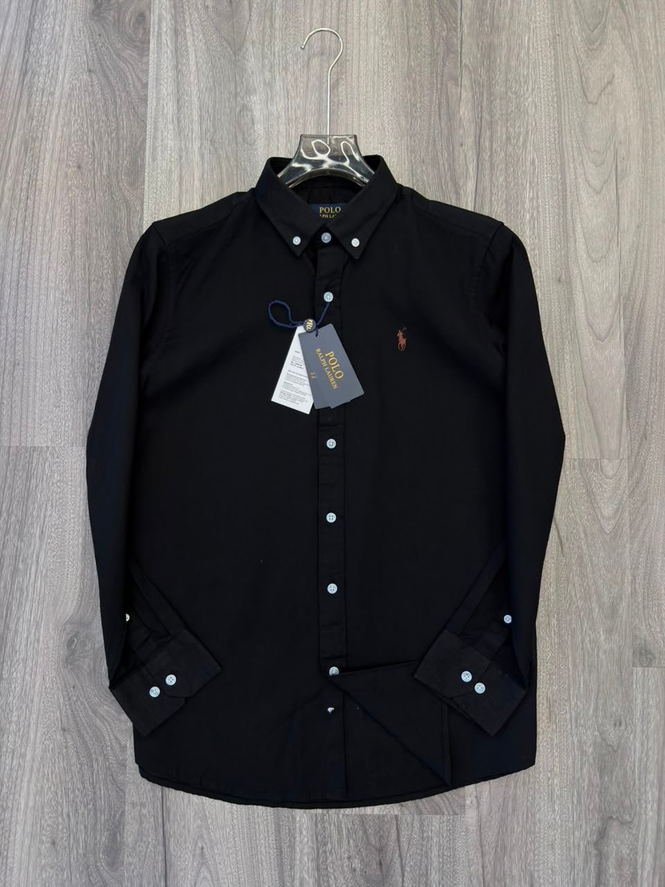 Premium RL POLO Cotton Linen Shirt (Jet Black)