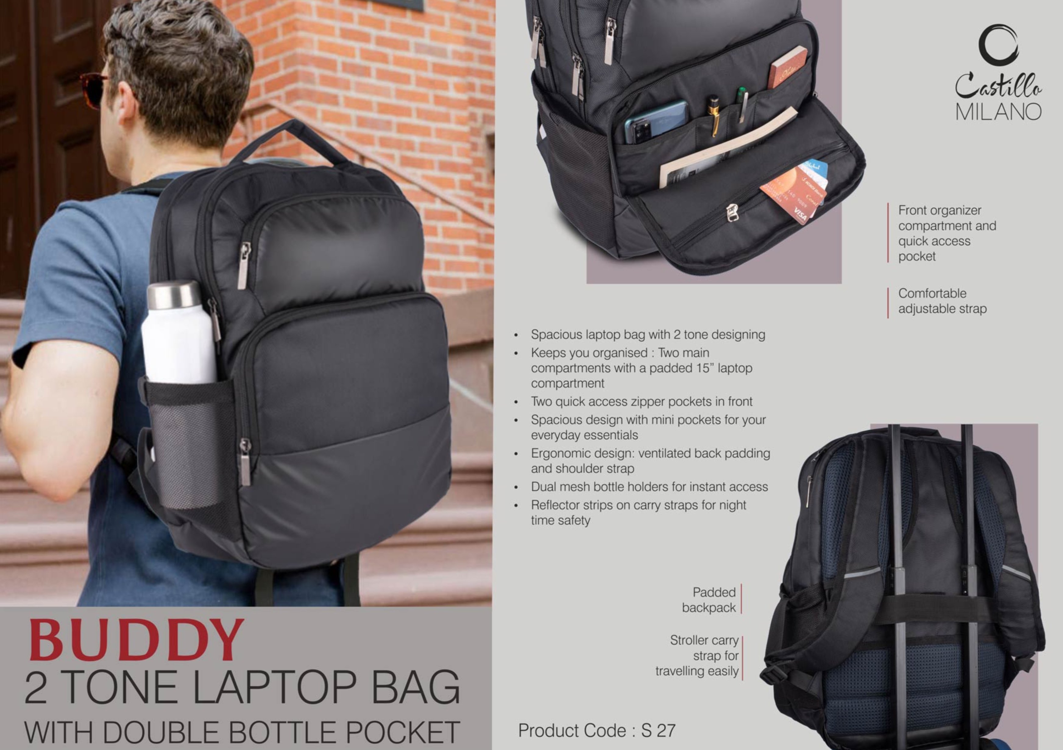 2 TONE LAPTOP BAG