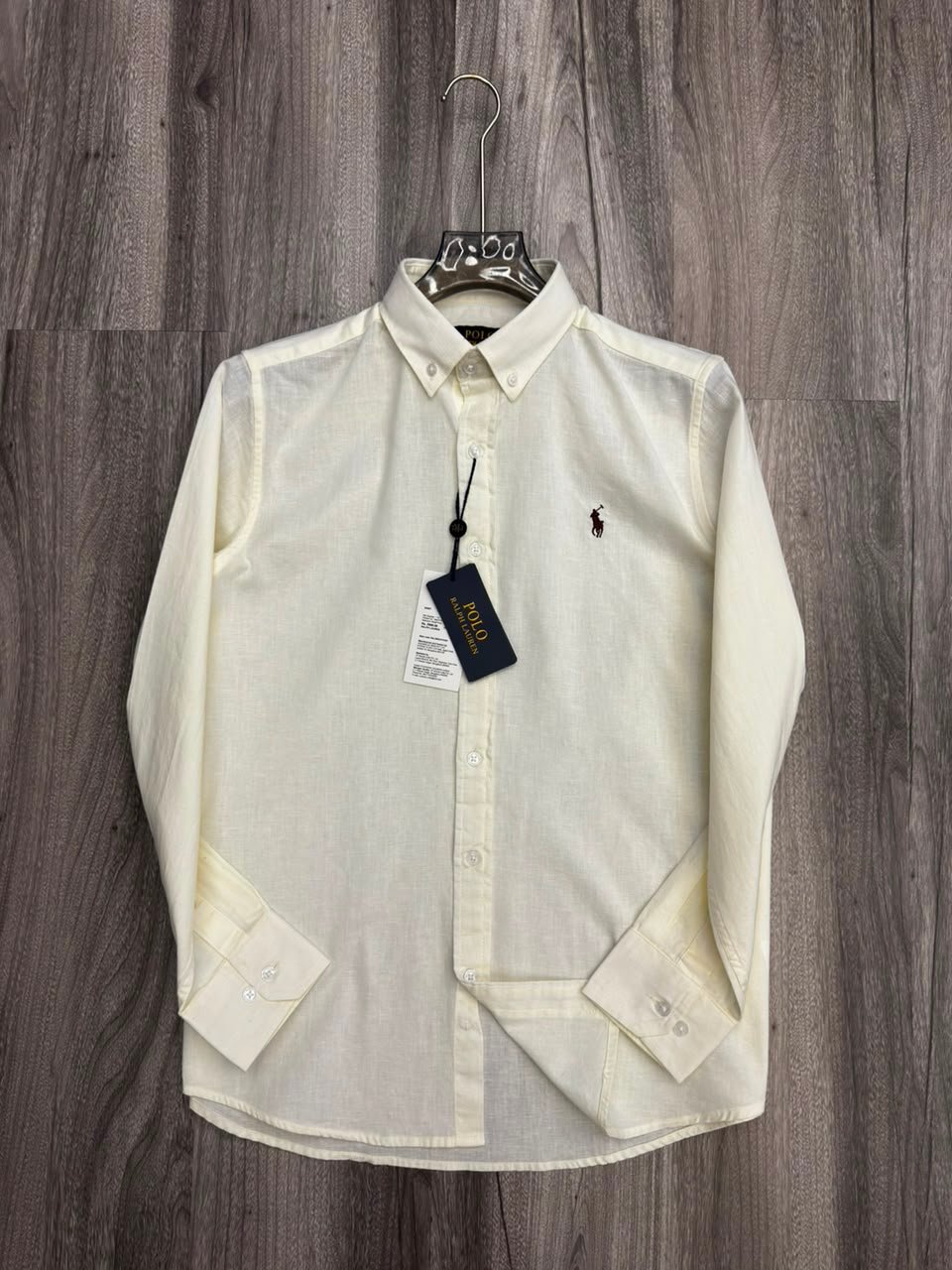 Premium RL POLO Cotton Linen Shirt (Off White)